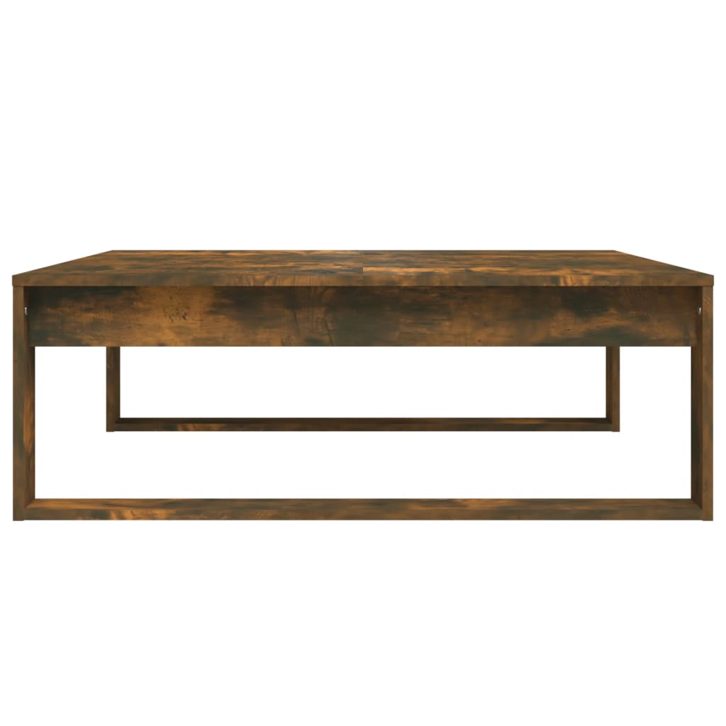 sofabord 100x100x35 cm konstrueret træ røget egetræsfarve