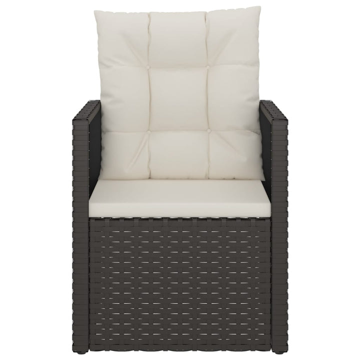 udendørs loungesæt 3 dele med hynder polyrattan sort