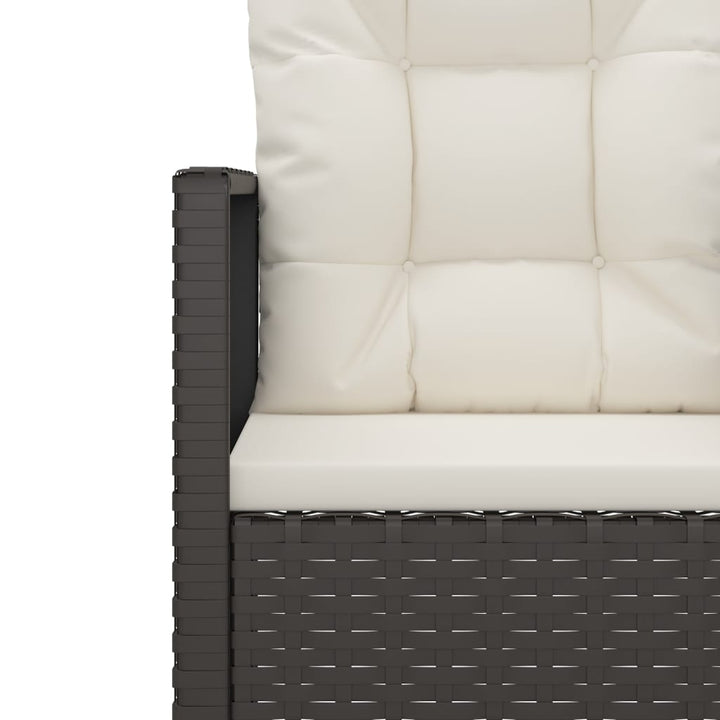 udendørs loungesæt 3 dele med hynder polyrattan sort