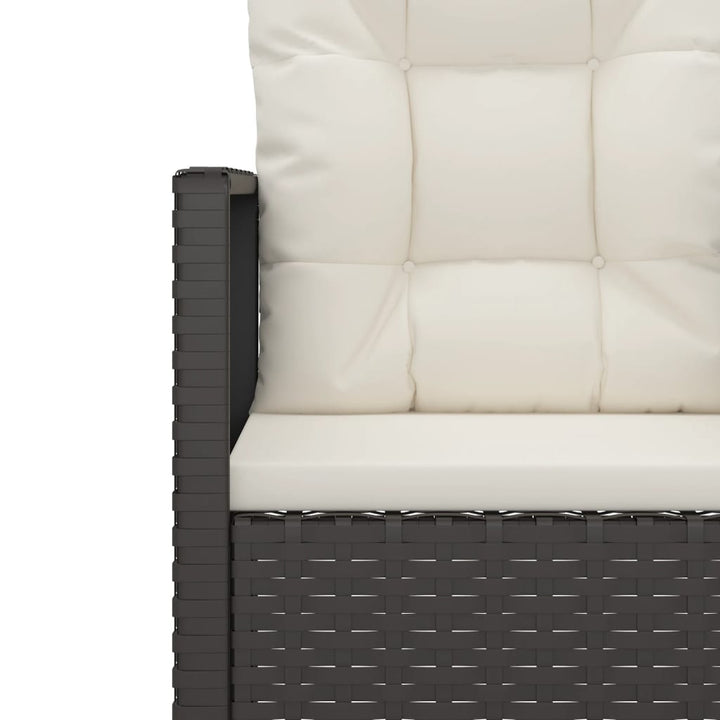 udendørs loungesæt 4 dele med hynder polyrattan sort