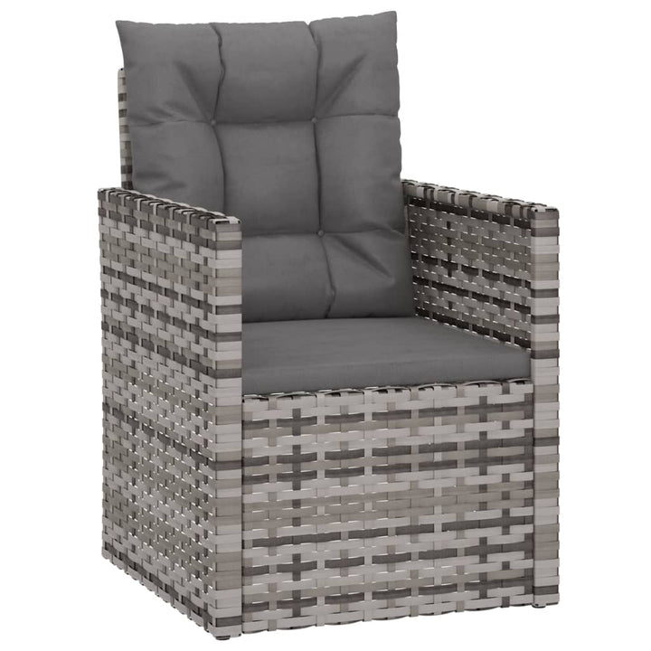 udendørs loungesæt 4 dele med hynder polyrattan grå