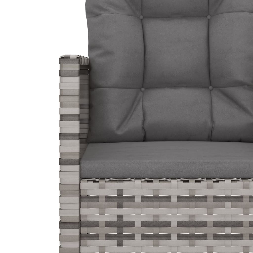 udendørs loungesæt 4 dele med hynder polyrattan grå