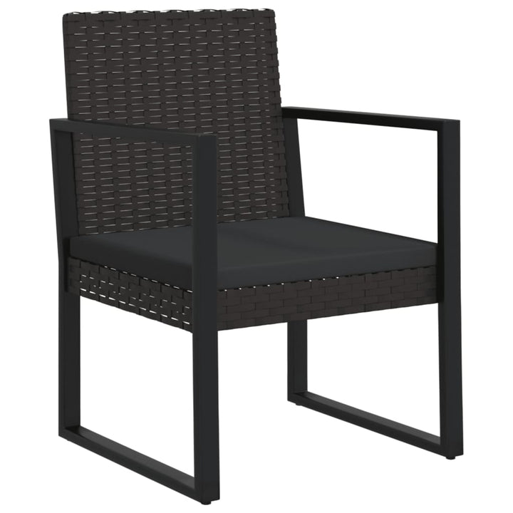 loungesæt til haven 3 dele med hynder polyrattan sort