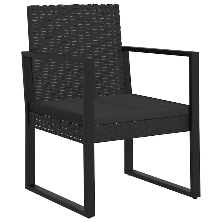 loungesæt til haven 3 dele med hynder polyrattan sort
