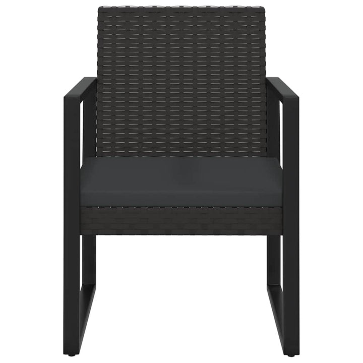 loungesæt til haven 3 dele med hynder polyrattan sort