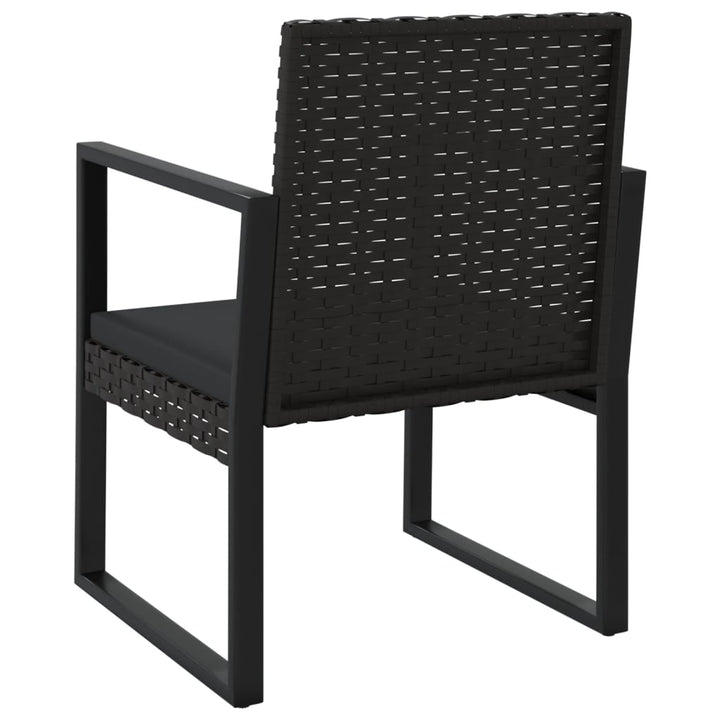 loungesæt til haven 3 dele med hynder polyrattan sort