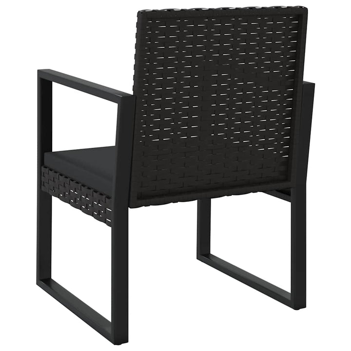 loungesæt til haven 3 dele med hynder polyrattan sort