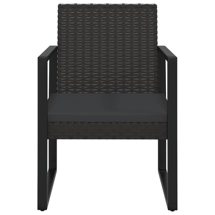 loungesæt til haven 4 dele med hynder polyrattan sort