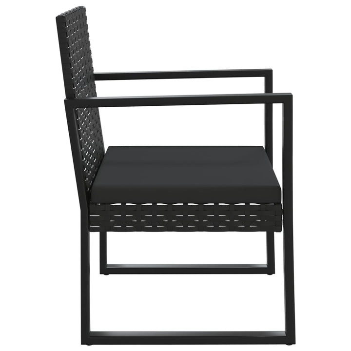 loungesæt til haven 4 dele med hynder polyrattan sort