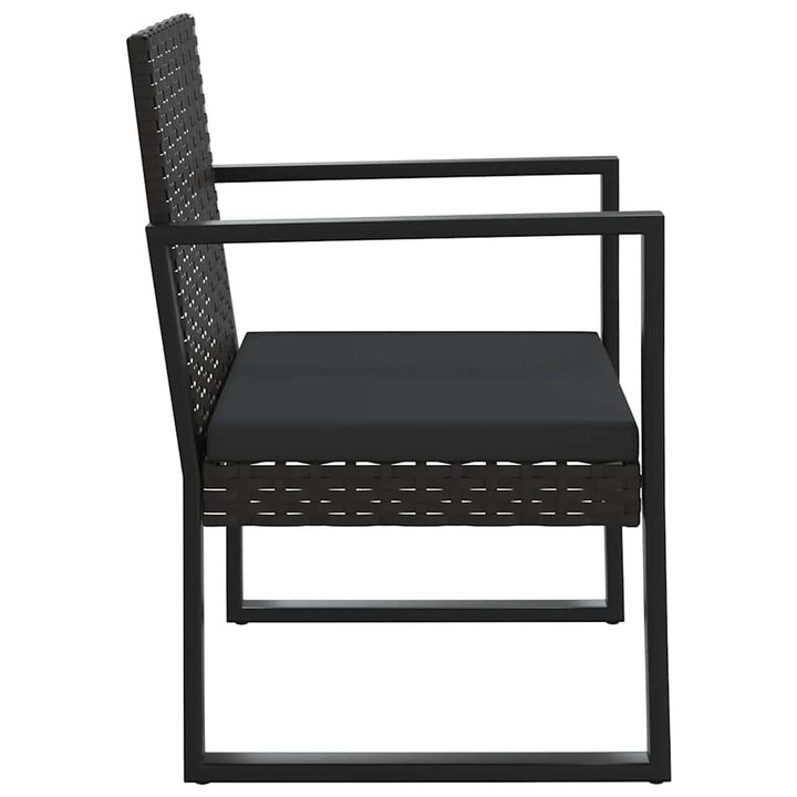 loungesæt til haven 4 dele med hynder polyrattan sort