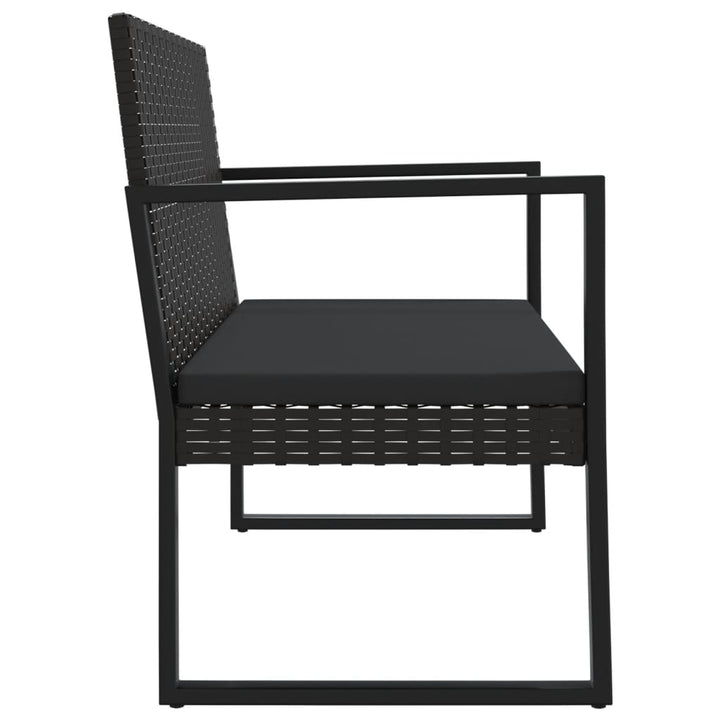 loungesæt til haven 4 dele med hynder polyrattan sort