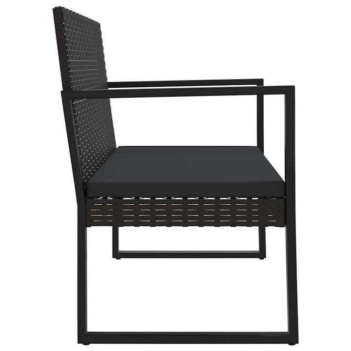 loungesæt til haven 4 dele med hynder polyrattan sort