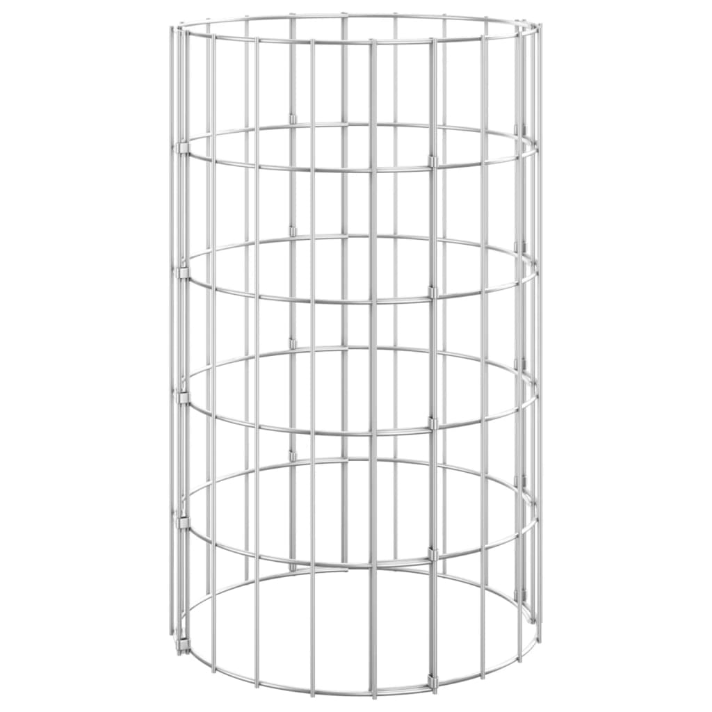 rundt gabion-havebede 3 stk. Ø30x50 cm galvaniseret stål
