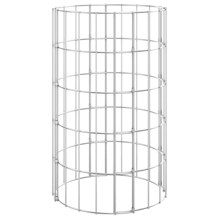 rundt gabion-havebede 3 stk. Ø30x50 cm galvaniseret stål