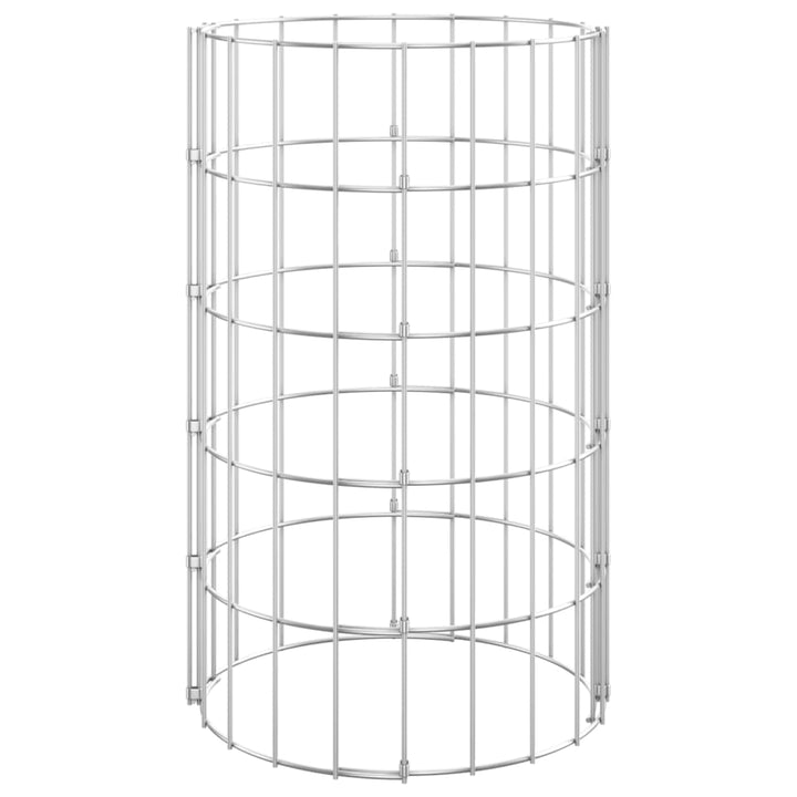 rundt gabion-havebede 3 stk. Ø30x50 cm galvaniseret stål