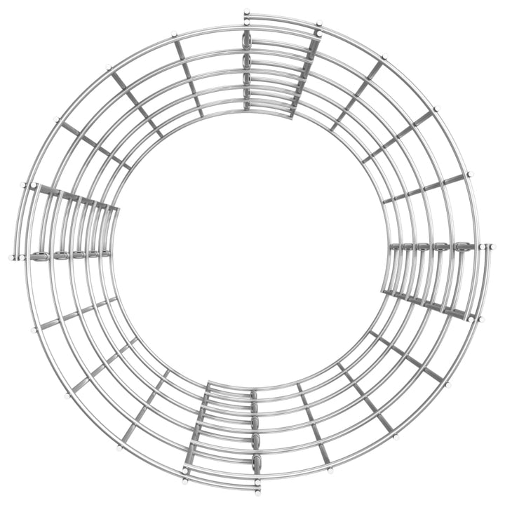 rundt gabion-havebede 3 stk. Ø30x50 cm galvaniseret stål