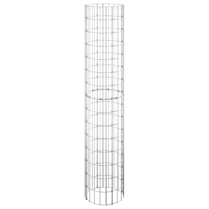 rundt gabion-havebede 3 stk. Ø30x150 cm galvaniseret stål