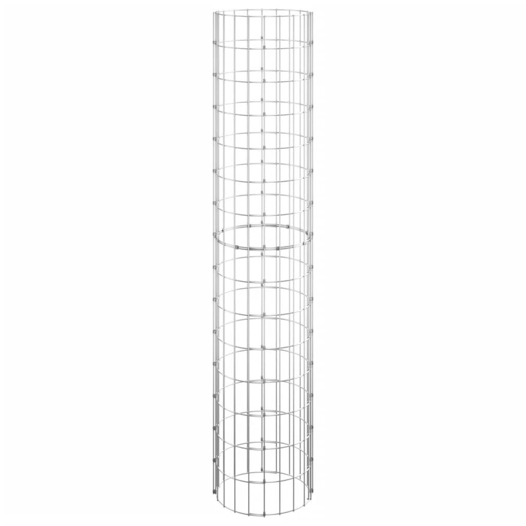 rundt gabion-havebede 3 stk. Ø30x150 cm galvaniseret stål