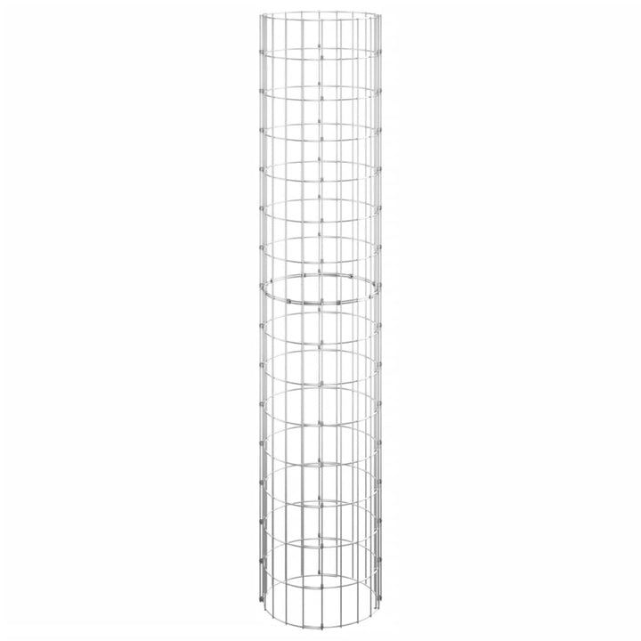 rundt gabion-havebede 3 stk. Ø30x150 cm galvaniseret stål