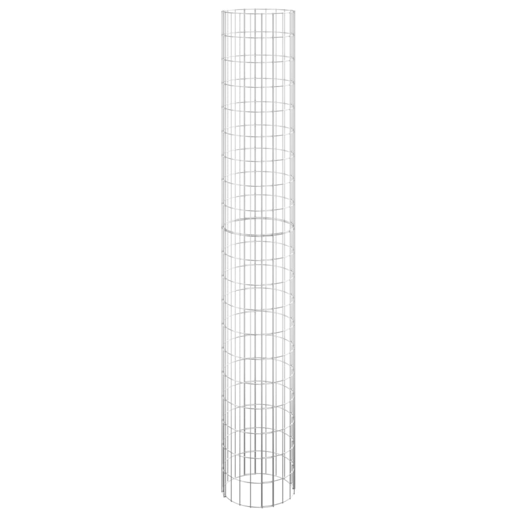 rundt gabion-havebede 3 stk. Ø30x200 cm galvaniseret stål