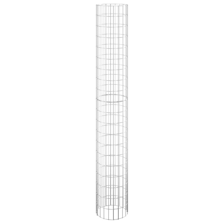 rundt gabion-havebede 3 stk. Ø30x200 cm galvaniseret stål