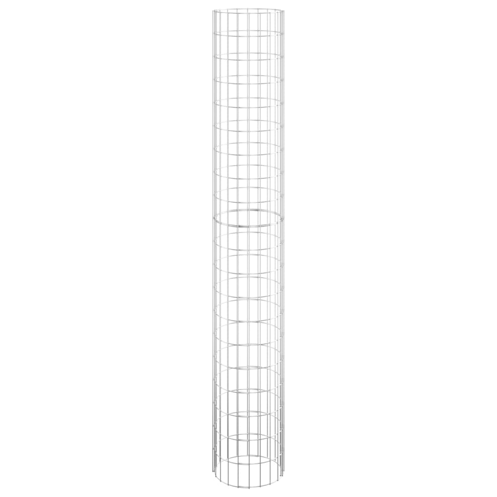 rundt gabion-havebede 3 stk. Ø30x200 cm galvaniseret stål