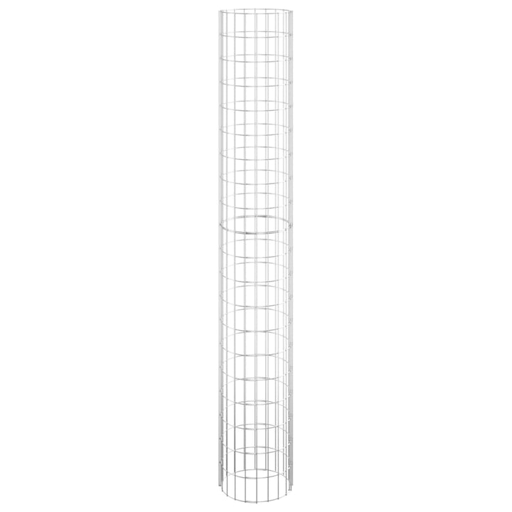 rundt gabion-havebede 3 stk. Ø30x200 cm galvaniseret stål