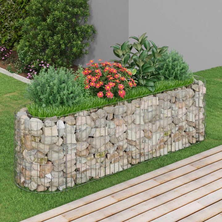 gabion-højbed 190x50x50 cm galvaniseret jern