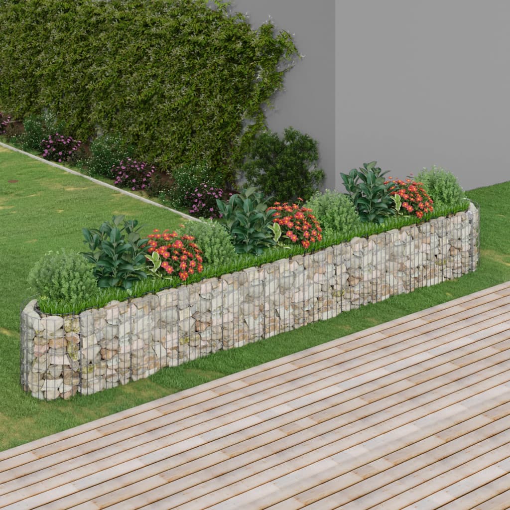 gabion-højbed 400x50x50 cm galvaniseret jern