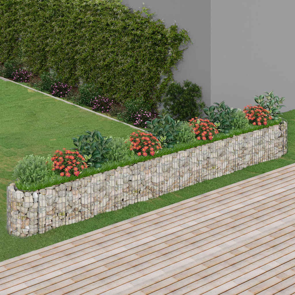 gabion-højbed 470x50x50 cm galvaniseret jern