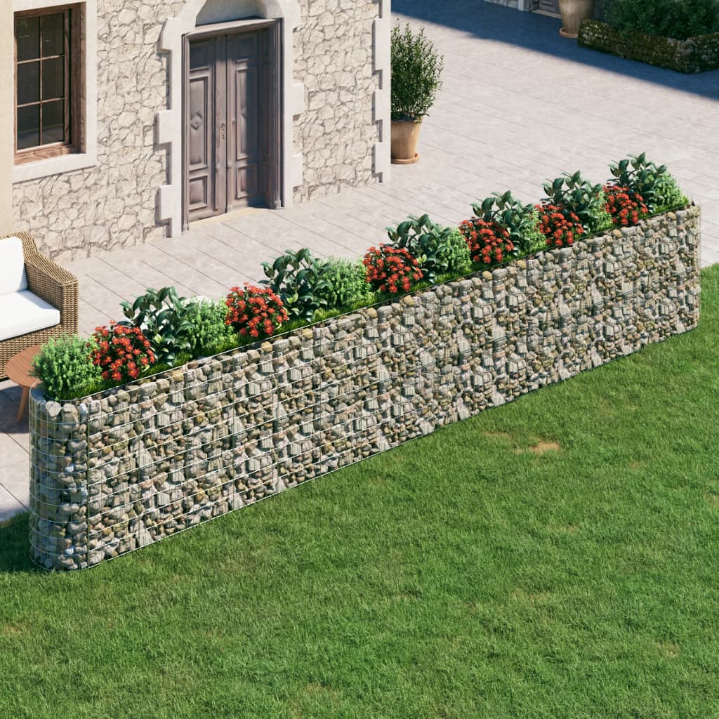 gabion-højbed 610x50x100 cm galvaniseret jern