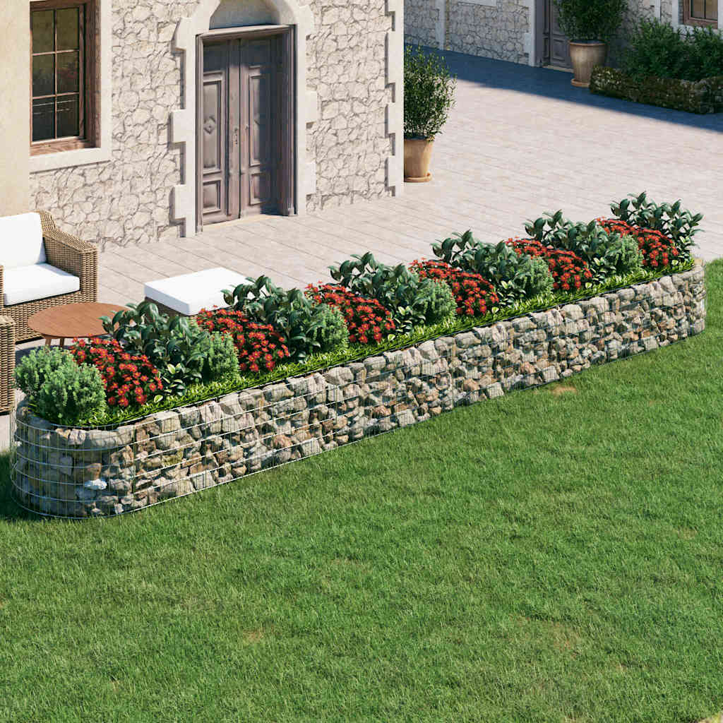 gabion-højbed 600x100x50 cm galvaniseret jern