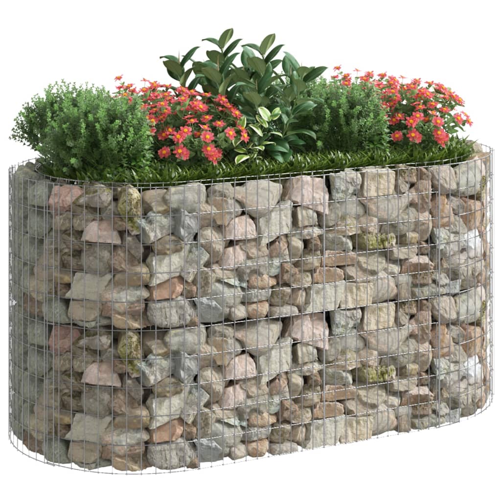 gabion-højbed 200x100x100 cm galvaniseret jern