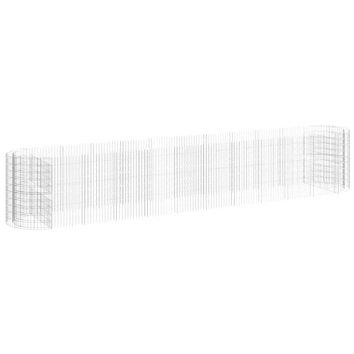 gabion-højbed 600x100x100 cm galvaniseret jern