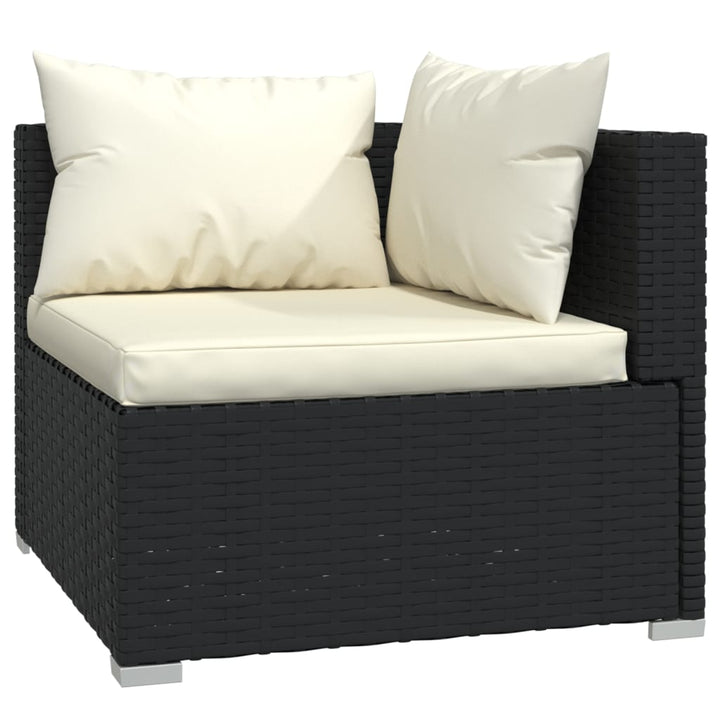 loungesæt til haven 9 dele med hynder polyrattan sort