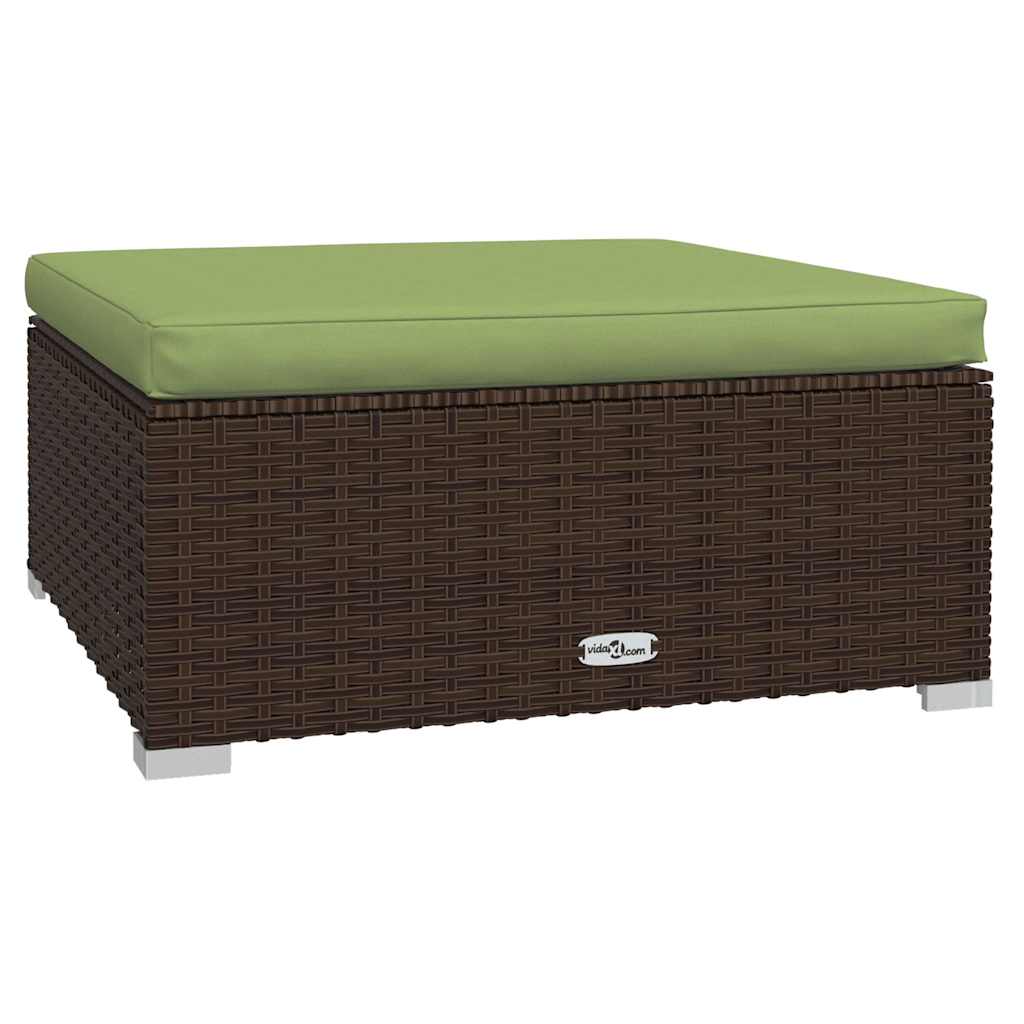haveloungesæt 4 dele med hynder polyrattan brun