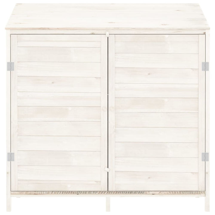 haveskur 102x52x112 cm massivt grantræ hvid