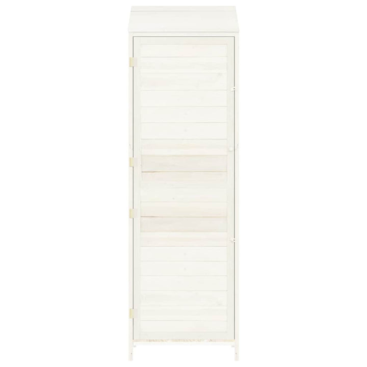haveskur 55x52x174,5 cm massivt fyrretræ hvid