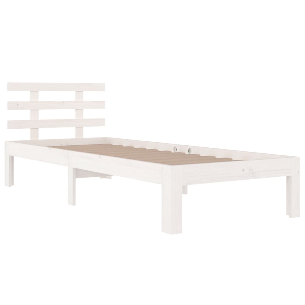 sengeramme 90x200 cm massivt fyrretræ hvid
