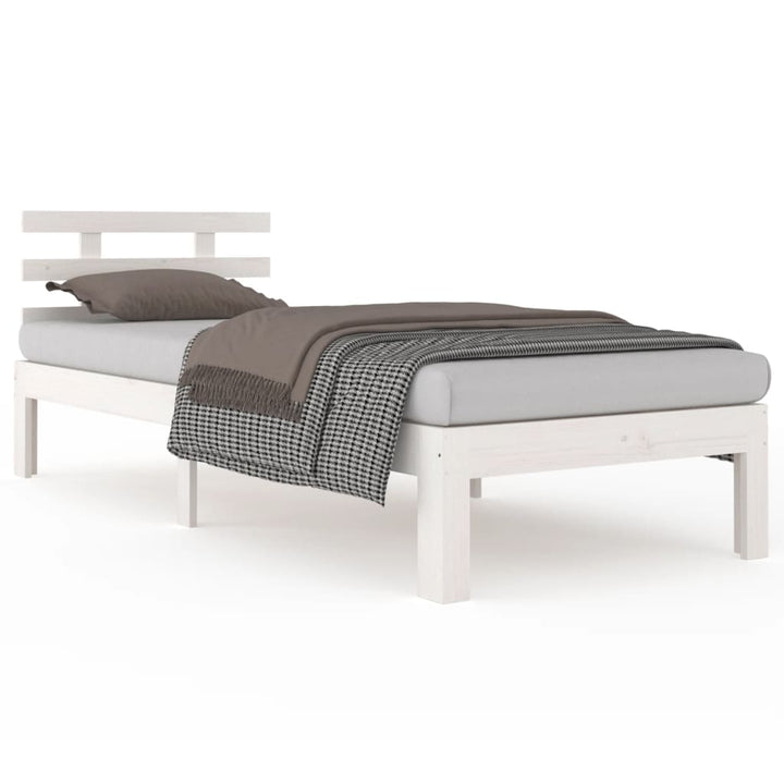 sengeramme 100x200 cm massivt fyrretræ hvid