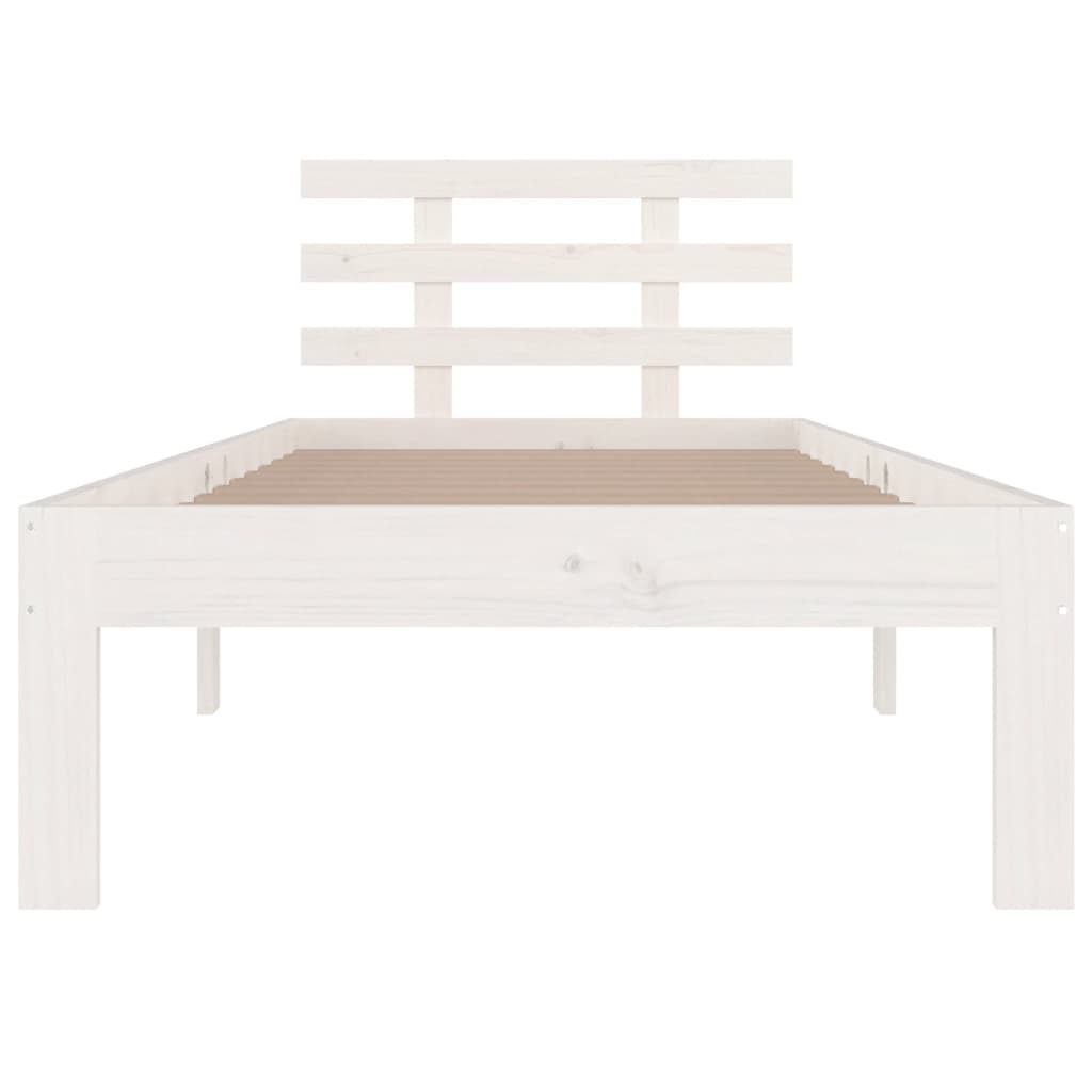 sengeramme 100x200 cm massivt fyrretræ hvid