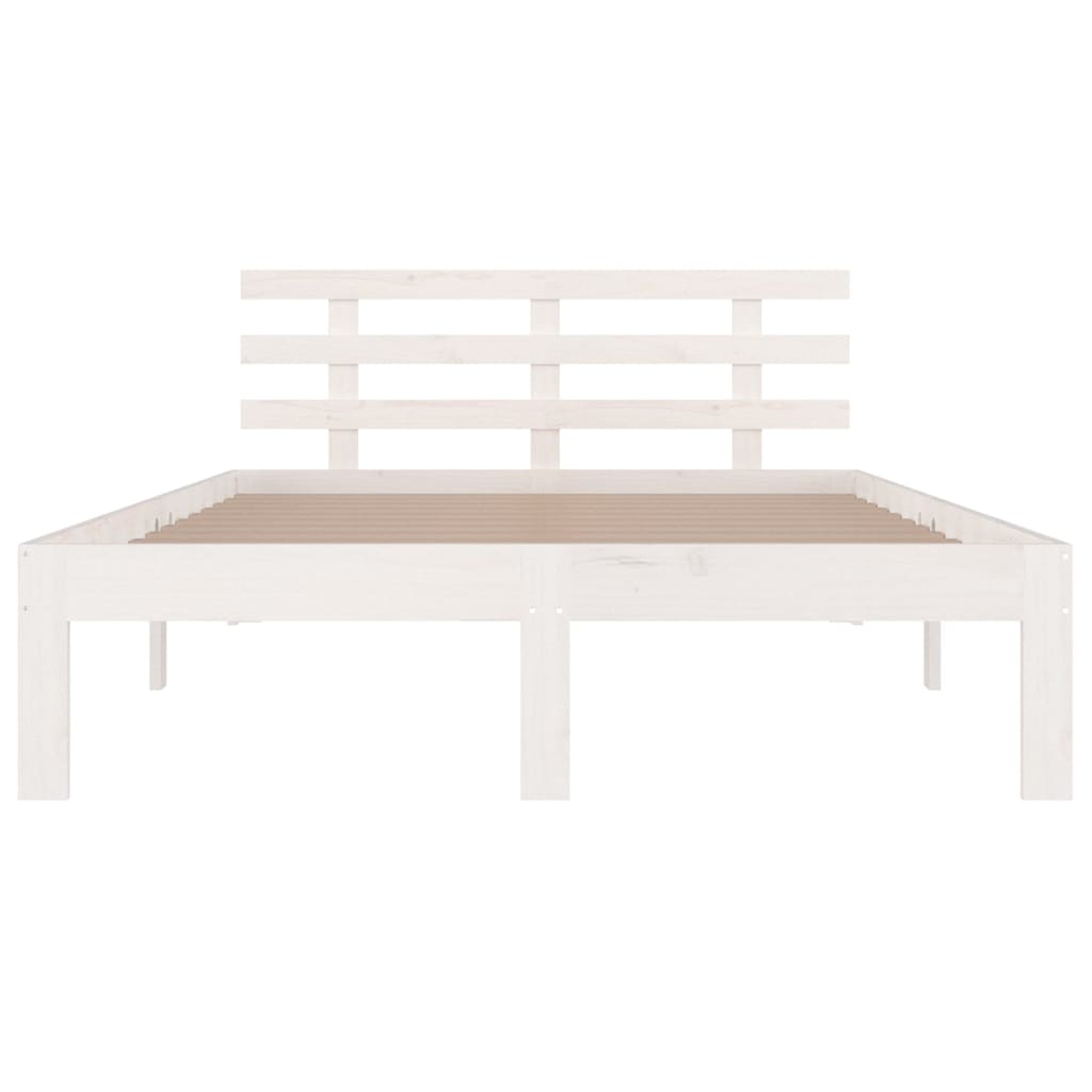 sengeramme 120x200 cm massivt fyrretræ hvid