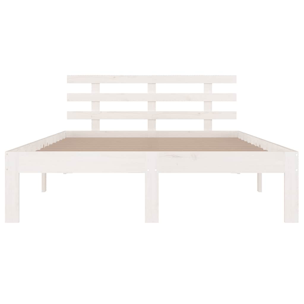 sengeramme 150x200 cm King Size massivt fyrretræ hvid
