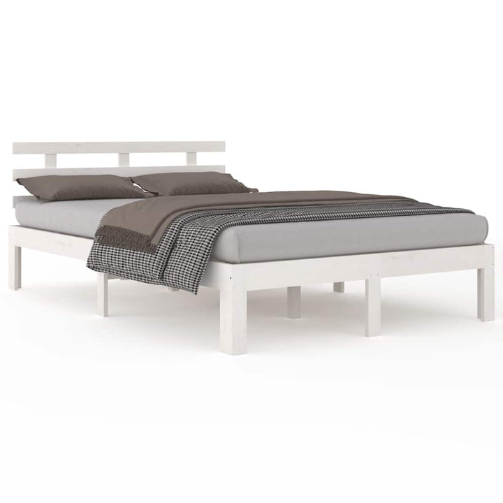 sengeramme 160x200 cm massivt træ hvid
