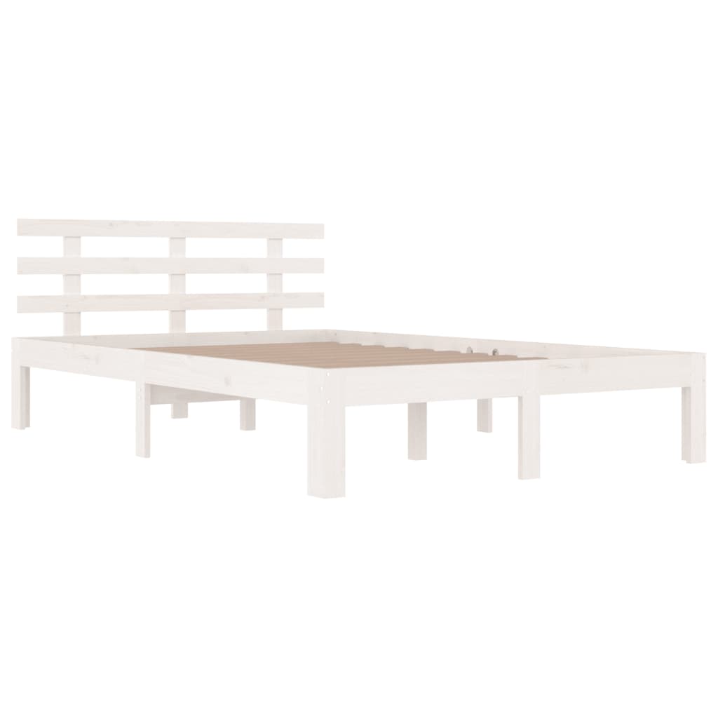 sengeramme 200x200 cm massivt træ hvid