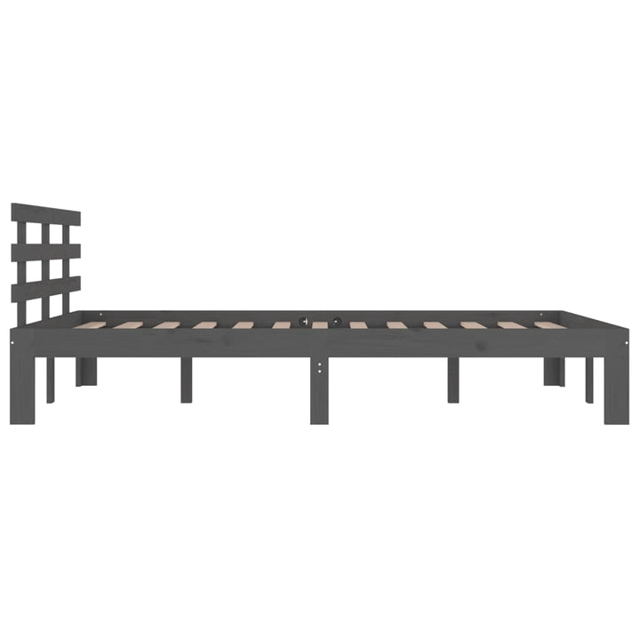 sengeramme 200x200 cm massivt træ grå