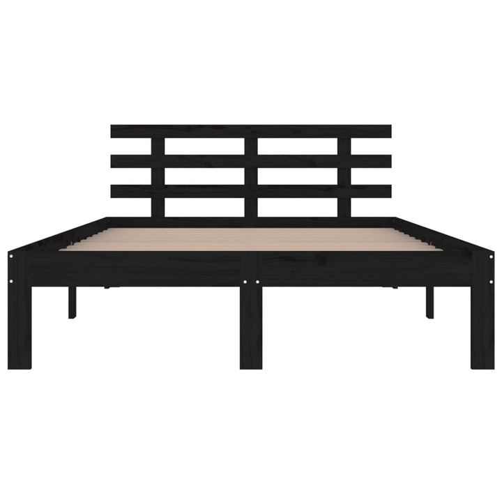 sengeramme 200x200 cm massivt træ sort
