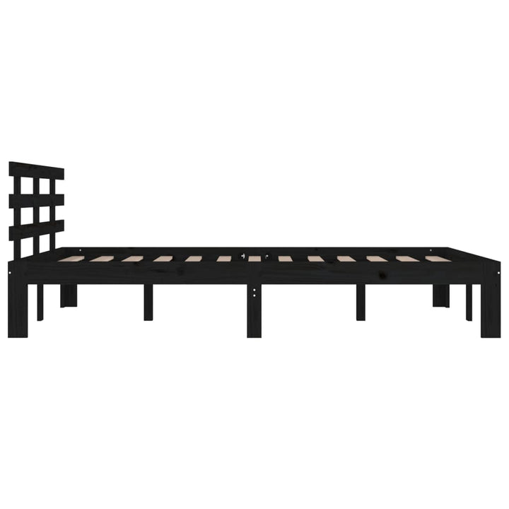 sengeramme 200x200 cm massivt træ sort