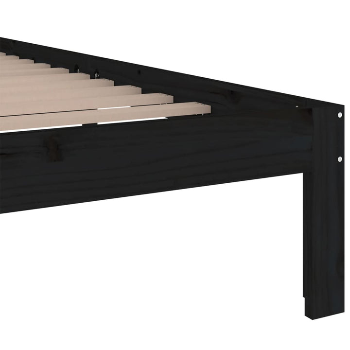 sengeramme 200x200 cm massivt træ sort