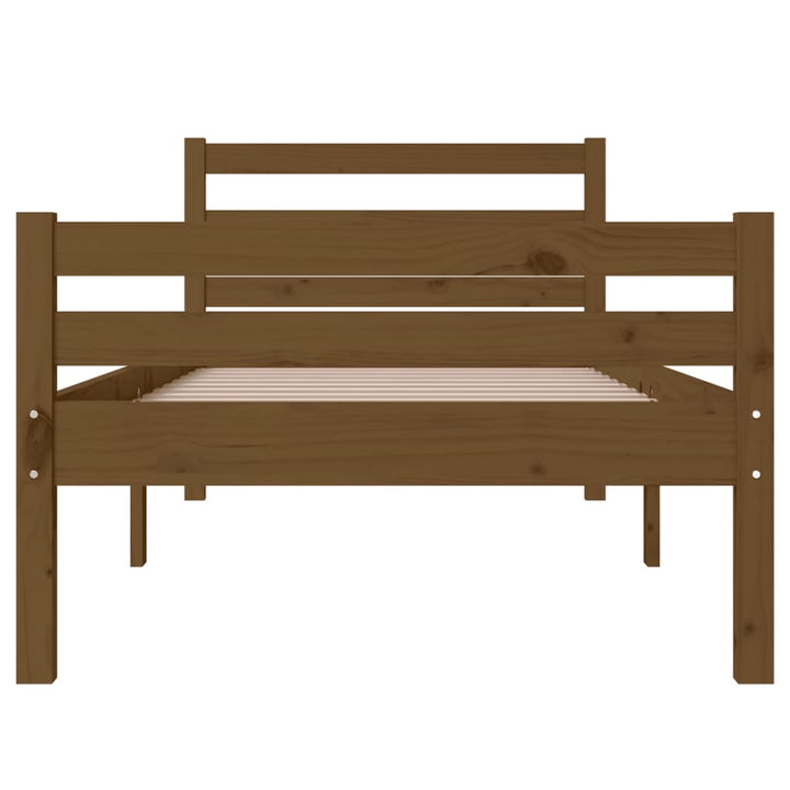 sengeramme 75x190 cm Small Single massivt træ gyldenbrun
